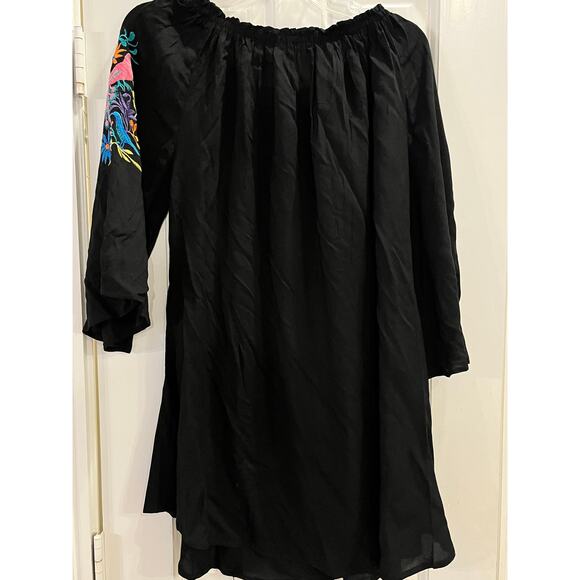 Floral Embroidered Cottage Western Boho Coquette Festival Art to Wear Large - Picture 5 of 11